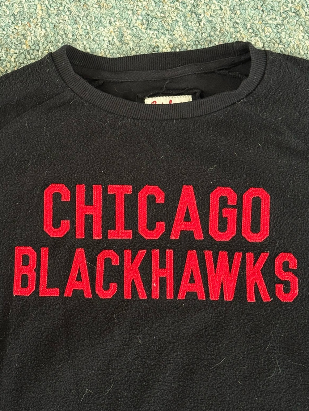 Red Jacket Men's Black Crewneck Sweater with Red Lettering
